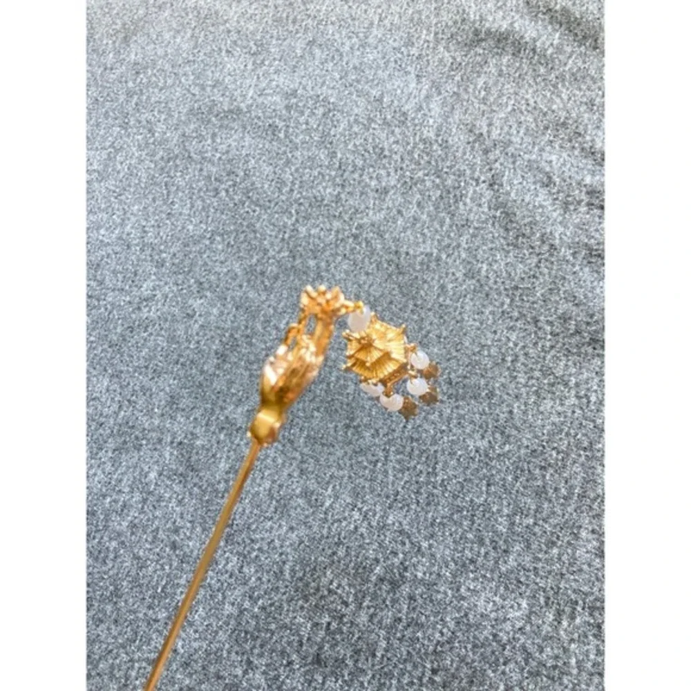 Pagoda Lantern Hair Stick Women OS Gold Excellent Dangle Pearl‎ Tassel Hanfu
